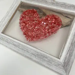 Red Heart Wall Resin Art