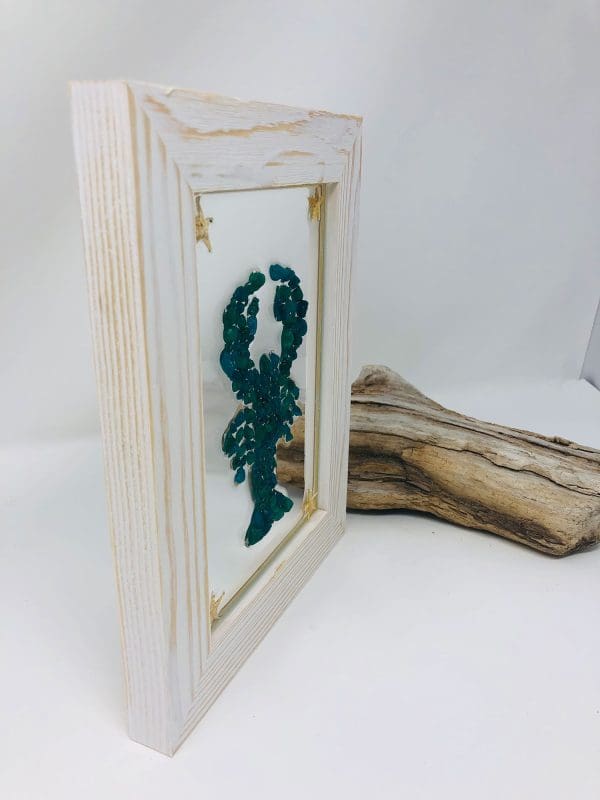 lobster resin wall decor made with sea glass