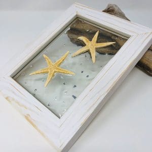 starfish wall decor with white frame