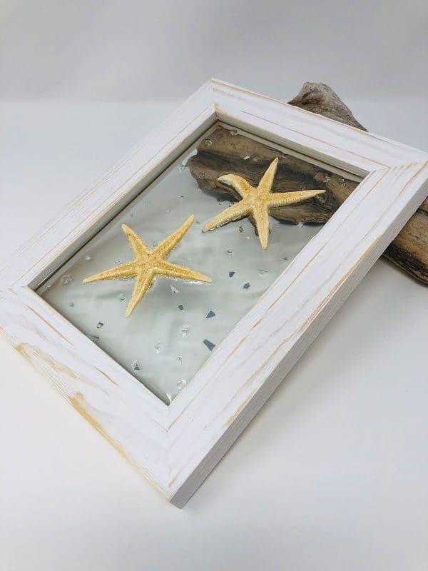 starfish wall decor with white frame