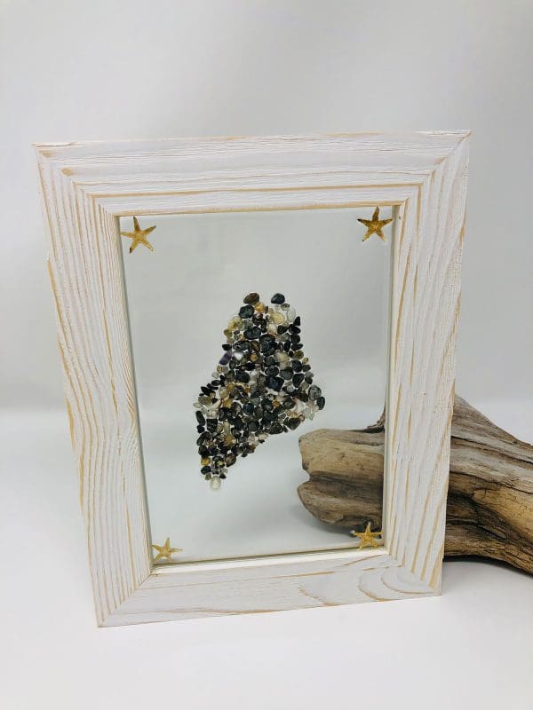 multi colored maine pebble resin wall art
