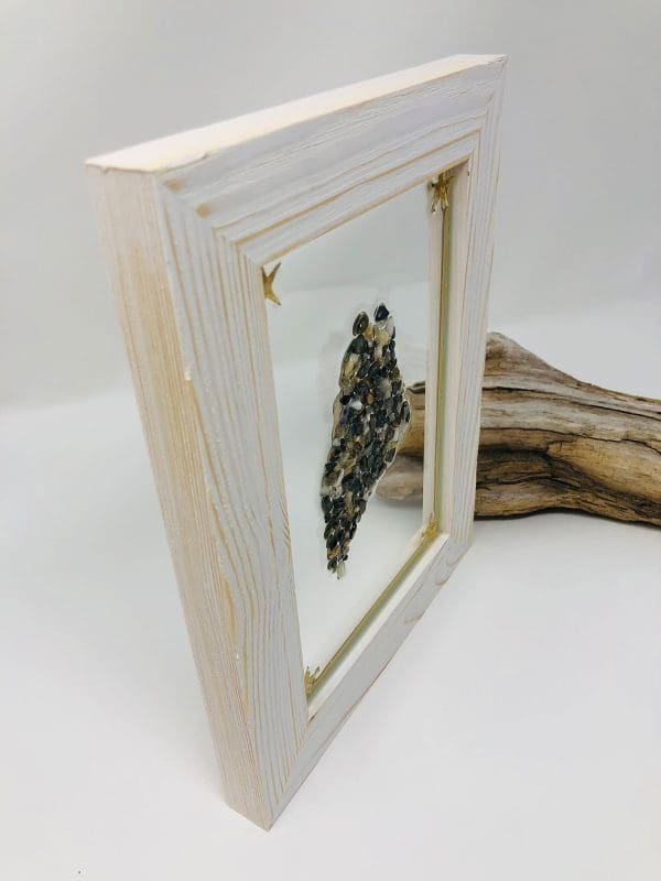 multi colored pebble resin wall art