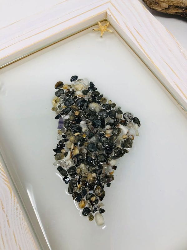 multi colored maine pebble wall art