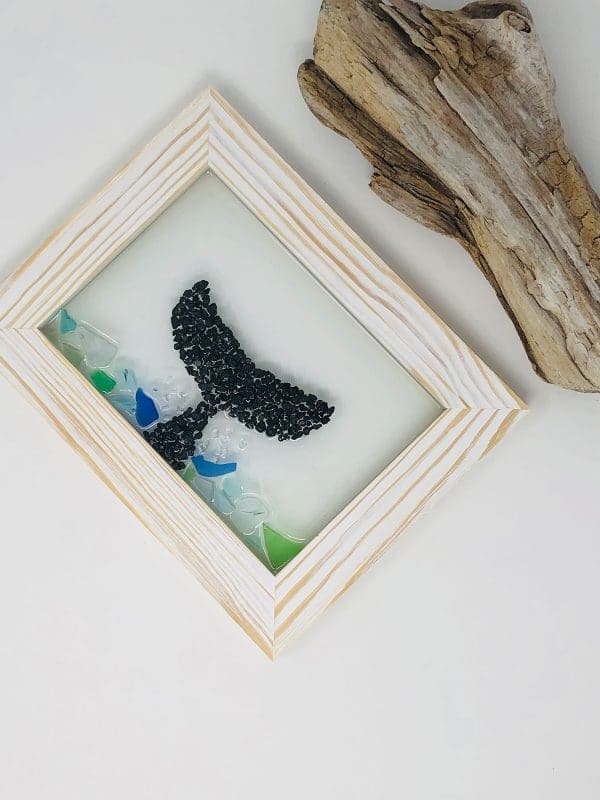 black whale tale resin wall art