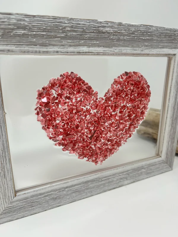 Red Heart Wall Resin Art - Image 2