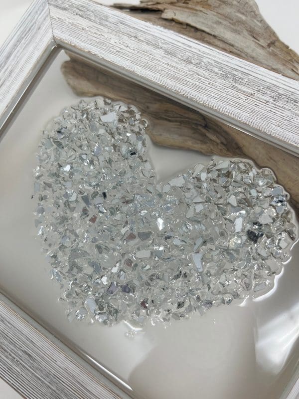 Silver Heart Resin Art - Image 4